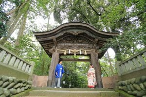 金沢市内の尾山神社での和装前撮り