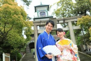 金沢市内の尾山神社での和装前撮り