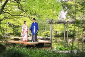 金沢市内の尾山神社での和装前撮り