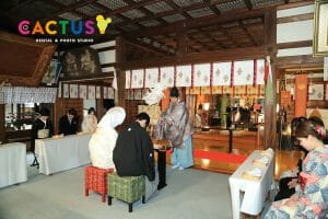 金沢市内の安江八幡宮で神前挙式を挙げられる新郎新婦様